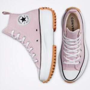 Converse Run Star Hike High Top Platform Sneaker Pink & White W 9 / M 7